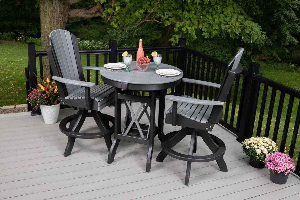 3-Piece Adirondack Round Table Bar Height Set