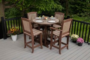 5-Piece Mission Round Table Counter Height Set