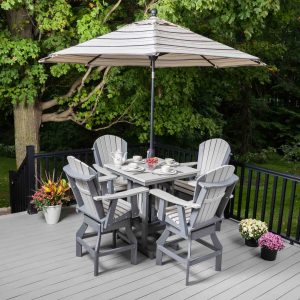 5-Piece Adirondack Square Table Bar Height Set